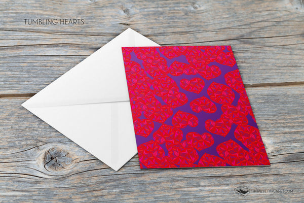 Tumbling Hearts Card