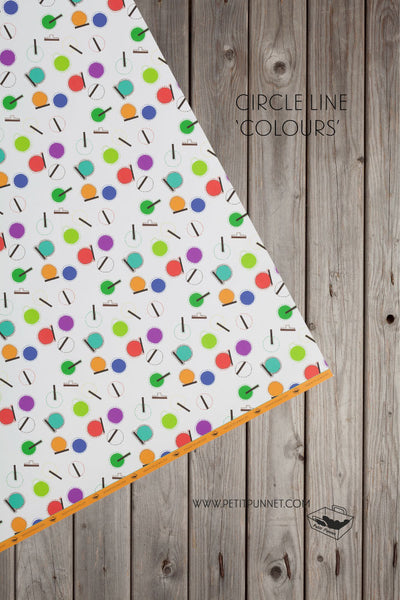Circle Line 'Colours' Wrapping Paper - Pack of 2