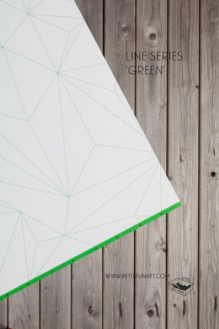 Line Series Wrapping Paper 'Green' - Pack of 2