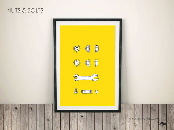 Petit Punnet 'Nuts and Bolts'Poster