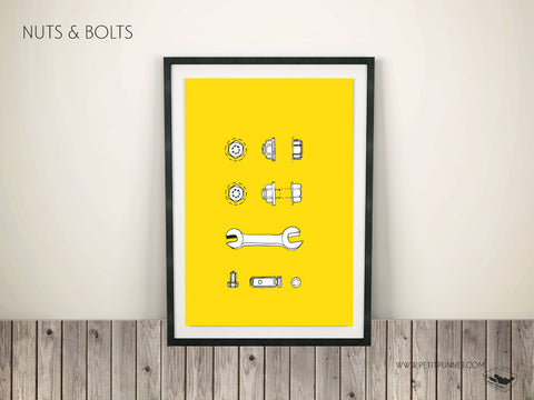 Petit Punnet 'Nuts and Bolts'Poster