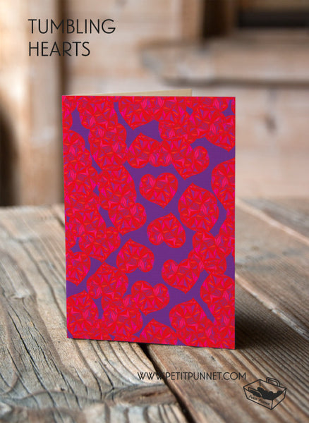 Tumbling Hearts Card